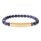 Preciosa - Natural Stone Engraved Bar Bracelet