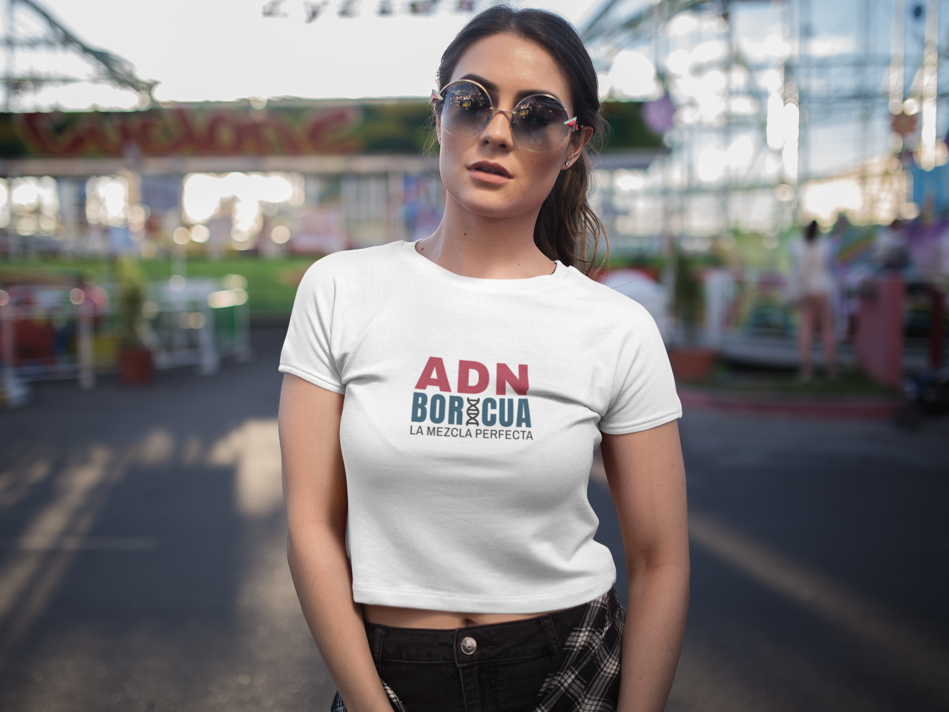 ADN Boricua Crop Tee