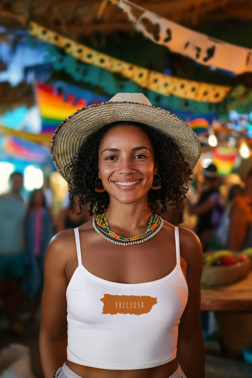 Preciosa Spaghetti Strap Tank Top - Mango