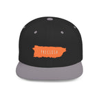 Preciosa Puerto Rico Map Snapback Hat — Flat Bill Adjustable Cap Mango