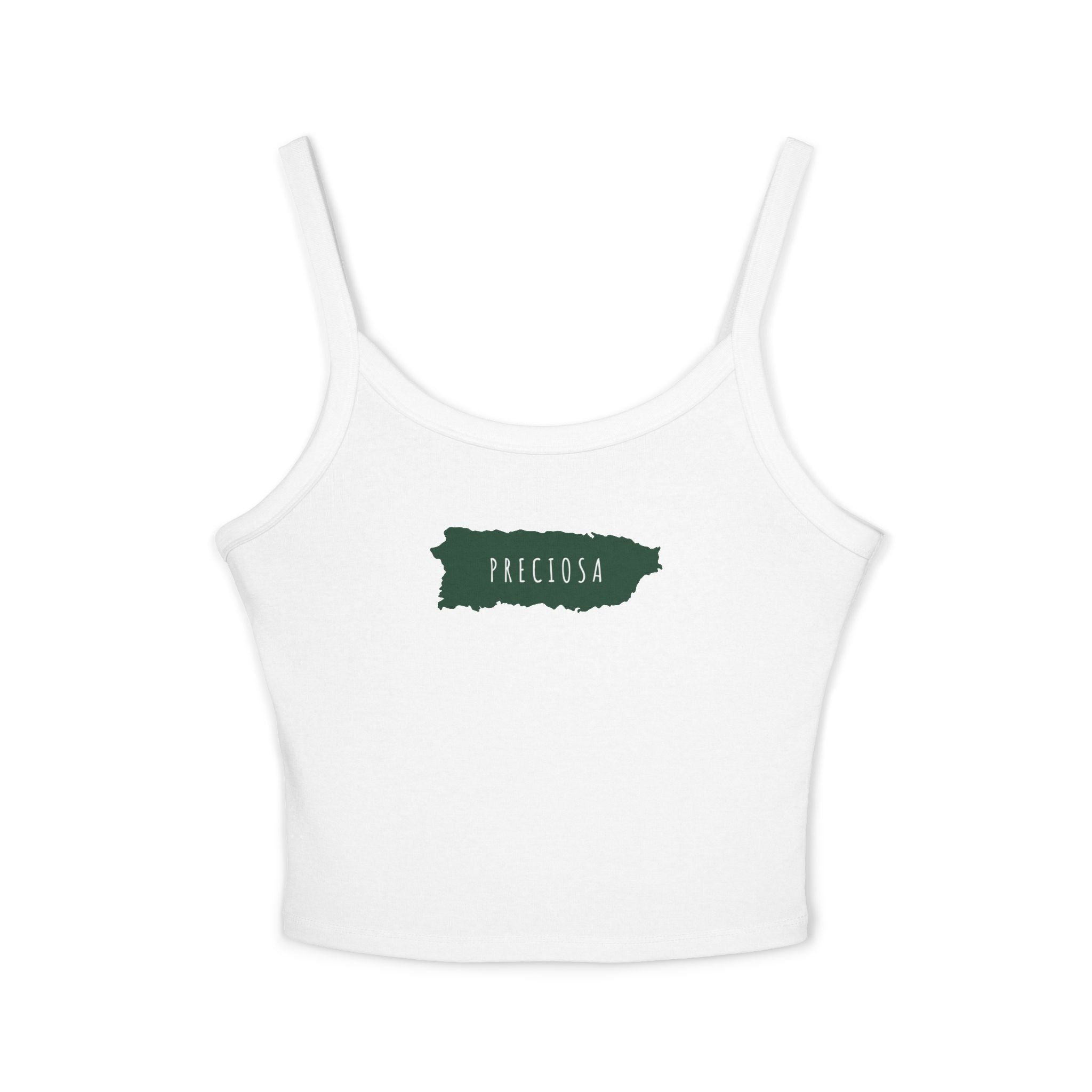 Preciosa Spaghetti Strap Tank Top - Verde Bosque