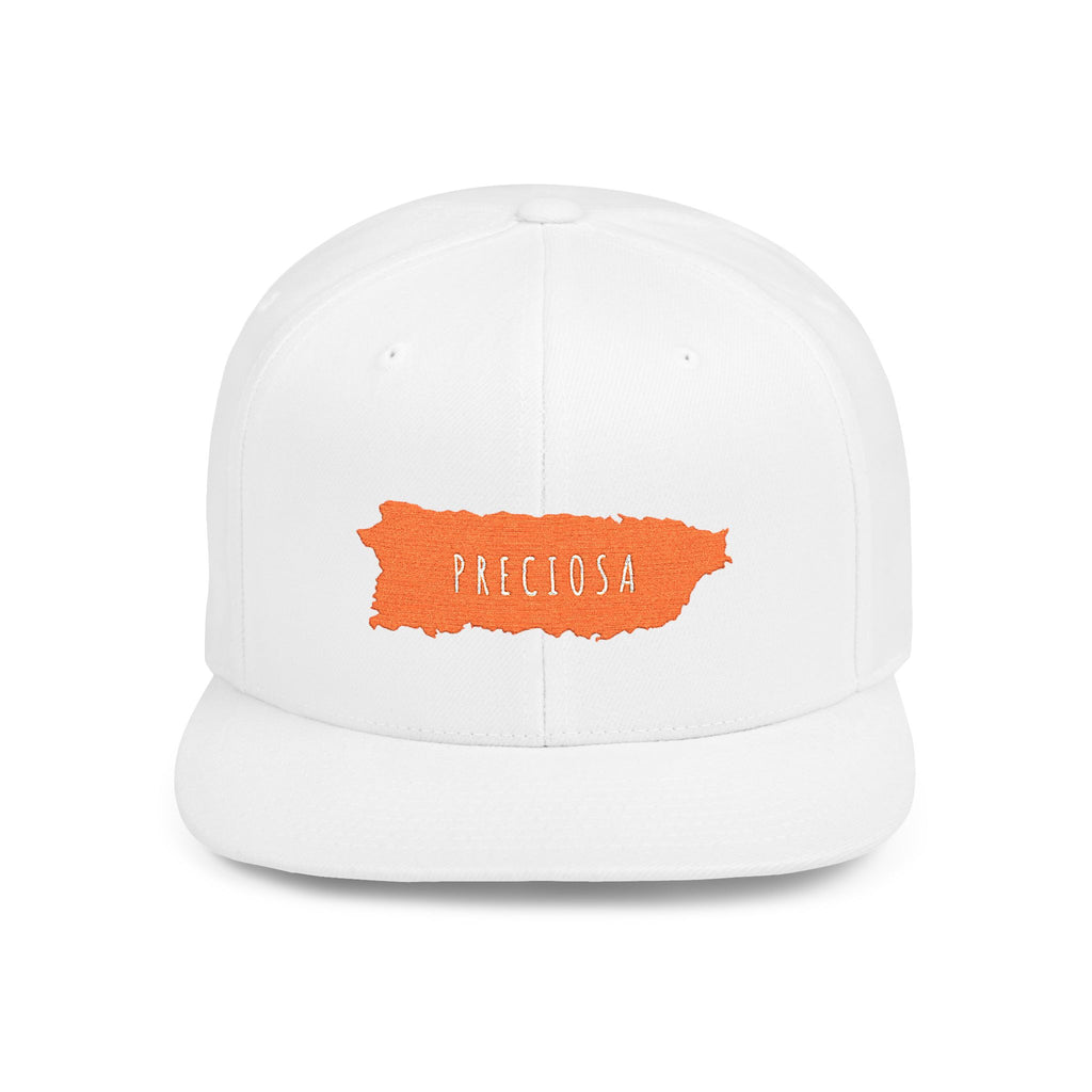 Preciosa Puerto Rico Map Snapback Hat — Flat Bill Adjustable Cap Mango